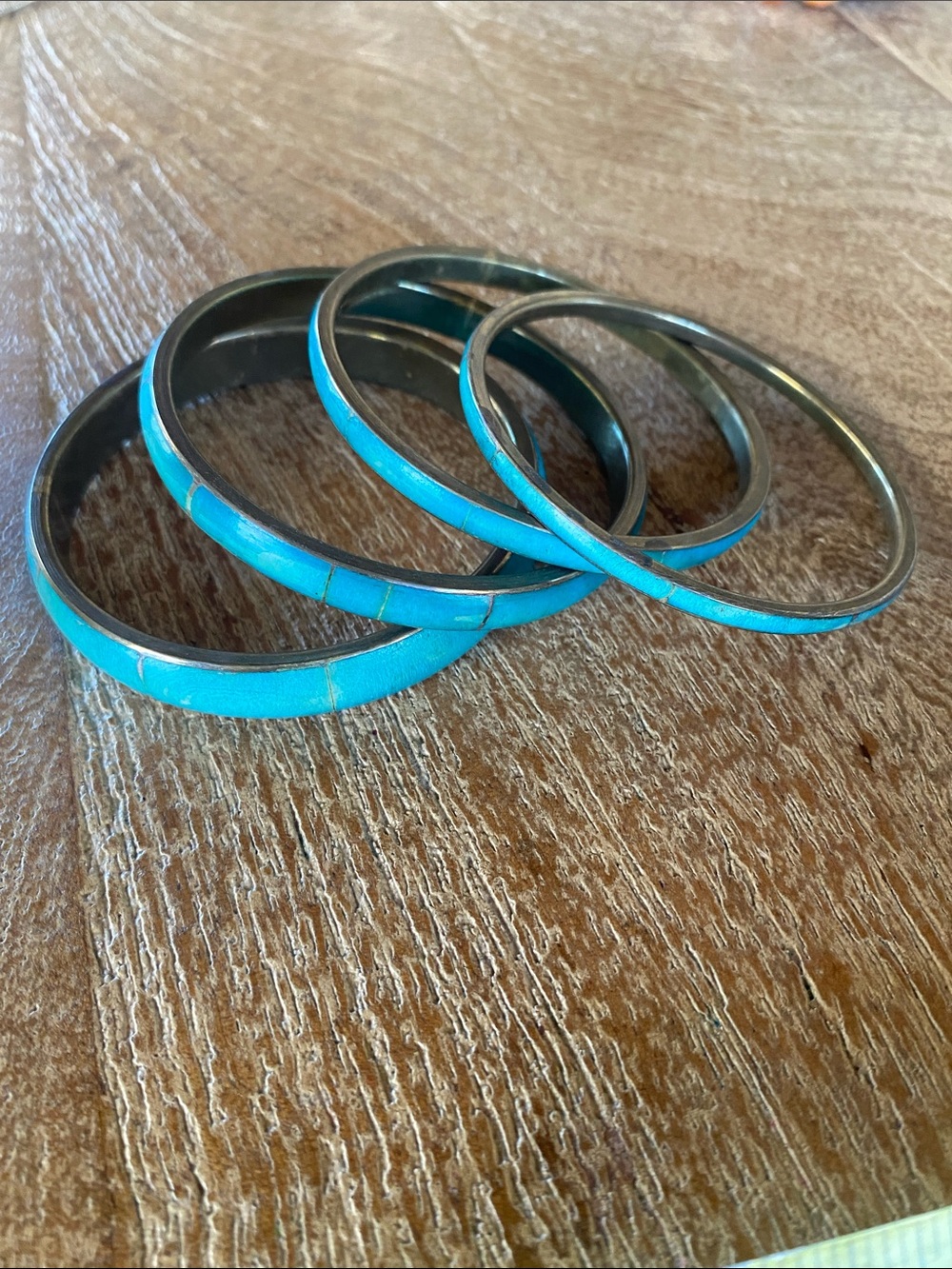 “Gold” and “Turquoise” Bangles, set of 4 - Picture 7 of 9